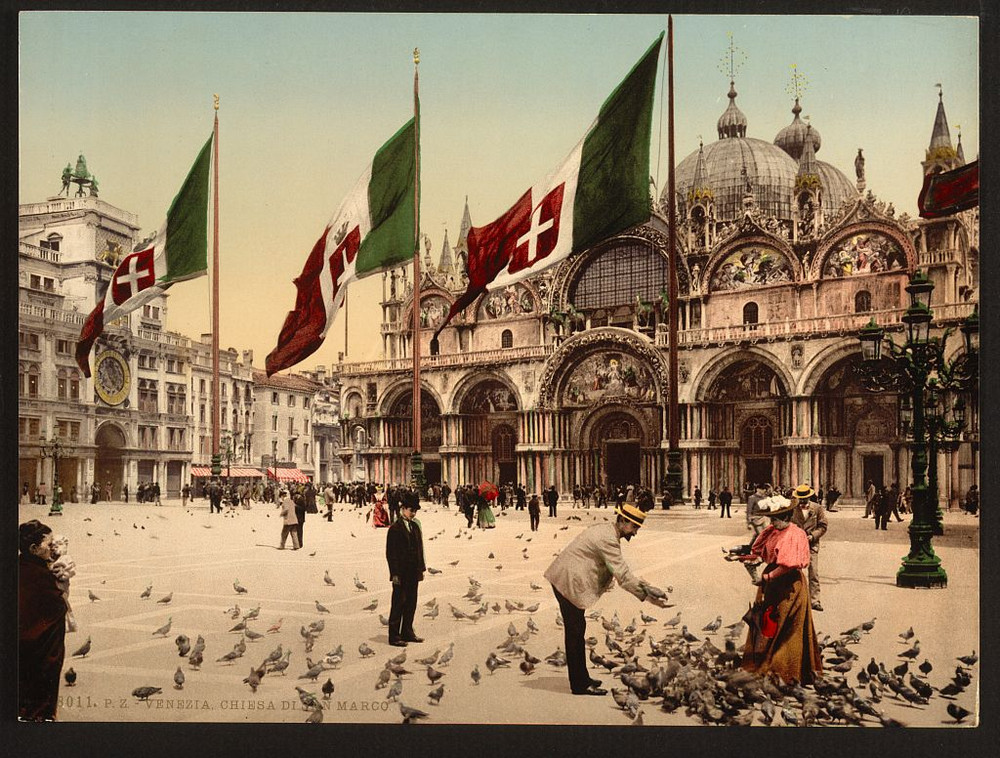 Цветные фотохромные ретро фотографии Венеция Италия 14