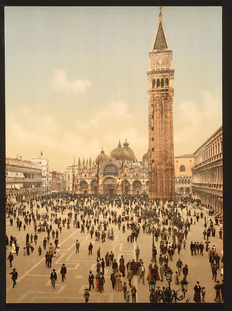 Цветные фотохромные ретро фотографии Венеция Италия 16