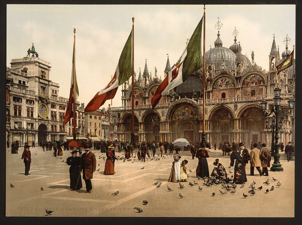 Цветные фотохромные ретро фотографии Венеция Италия 17