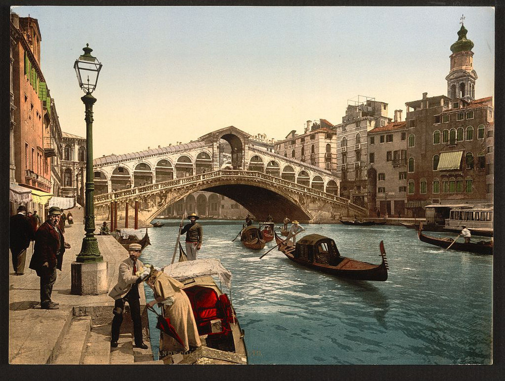 Цветные фотохромные ретро фотографии Венеция Италия 26