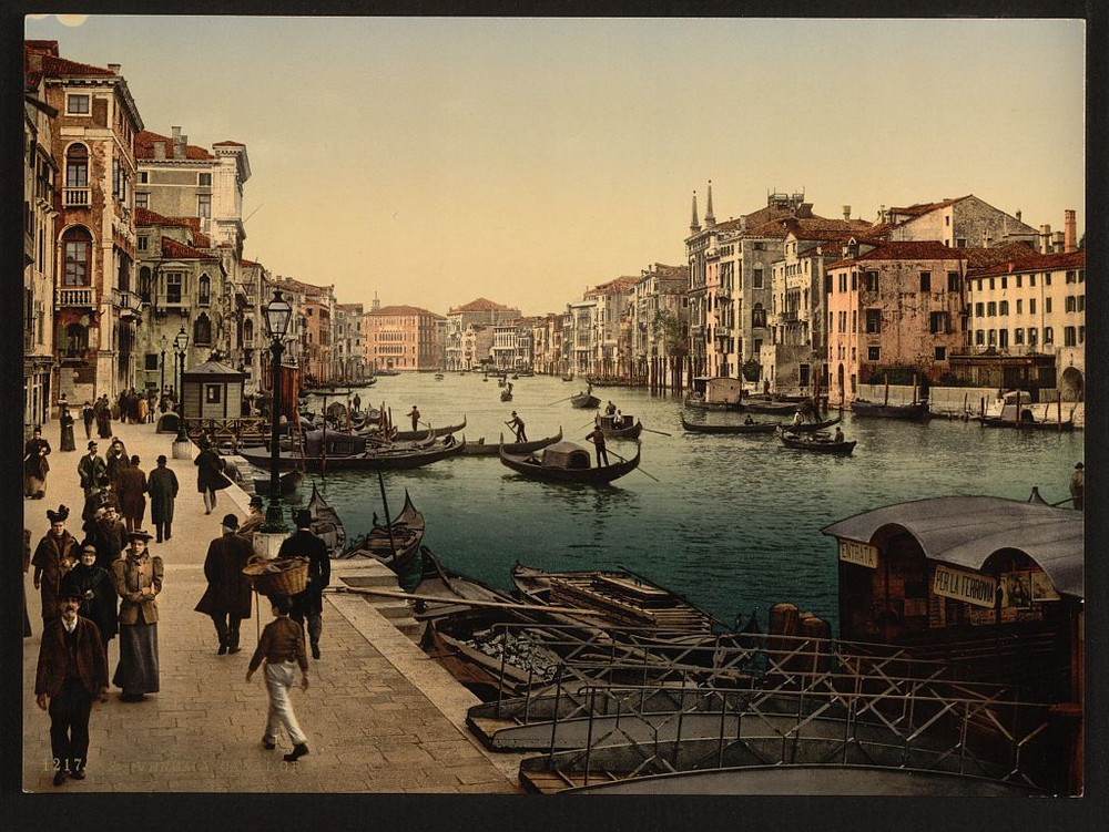 Цветные фотохромные ретро фотографии Венеция Италия 31