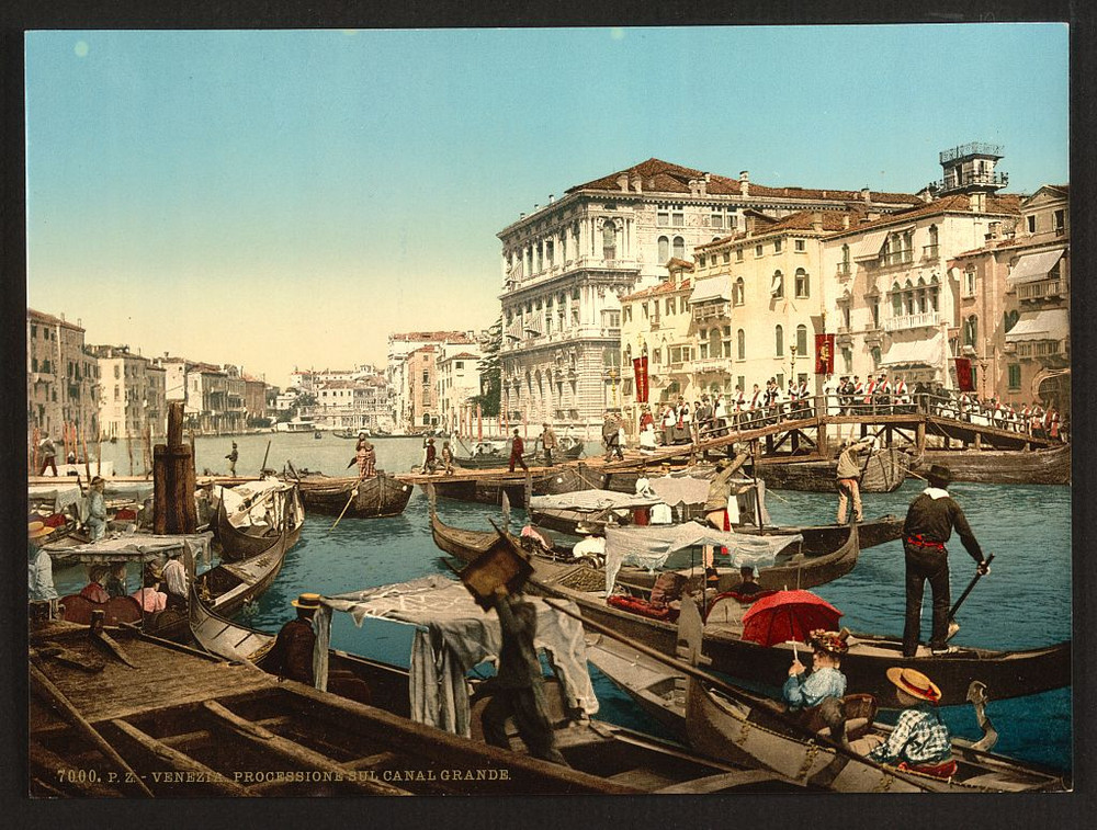 Цветные фотохромные ретро фотографии Венеция Италия 32