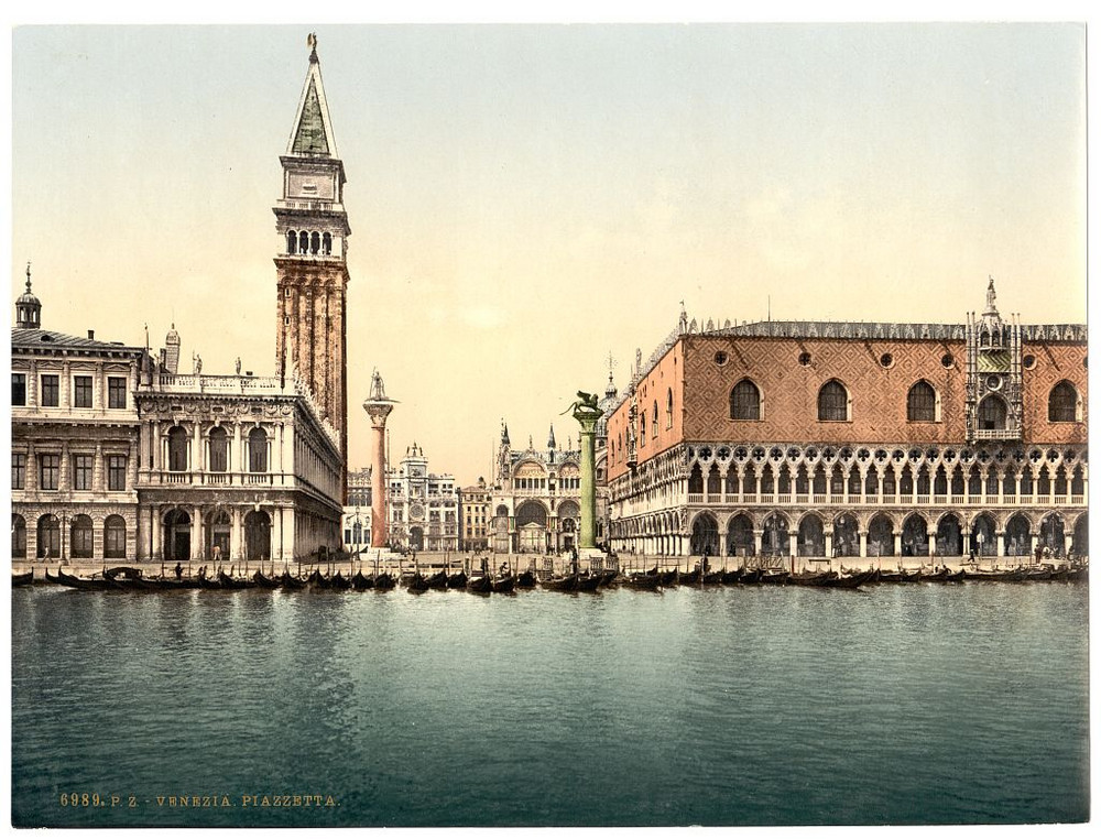 Цветные фотохромные ретро фотографии Венеция Италия 36