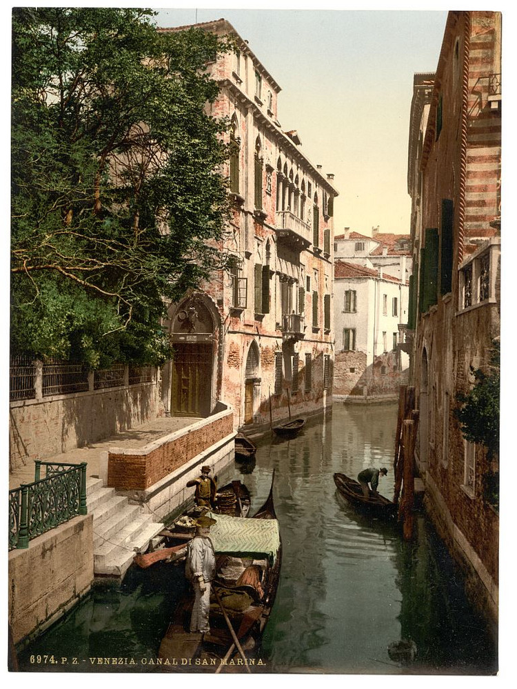 Цветные фотохромные ретро фотографии Венеция Италия 39