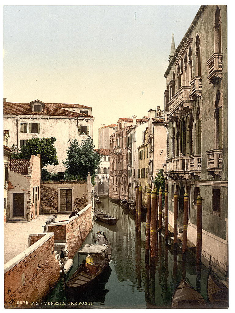 Цветные фотохромные ретро фотографии Венеция Италия 40
