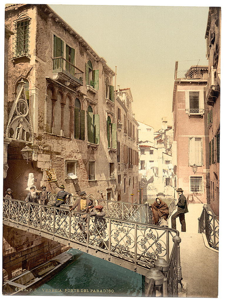 Цветные фотохромные ретро фотографии Венеция Италия 41