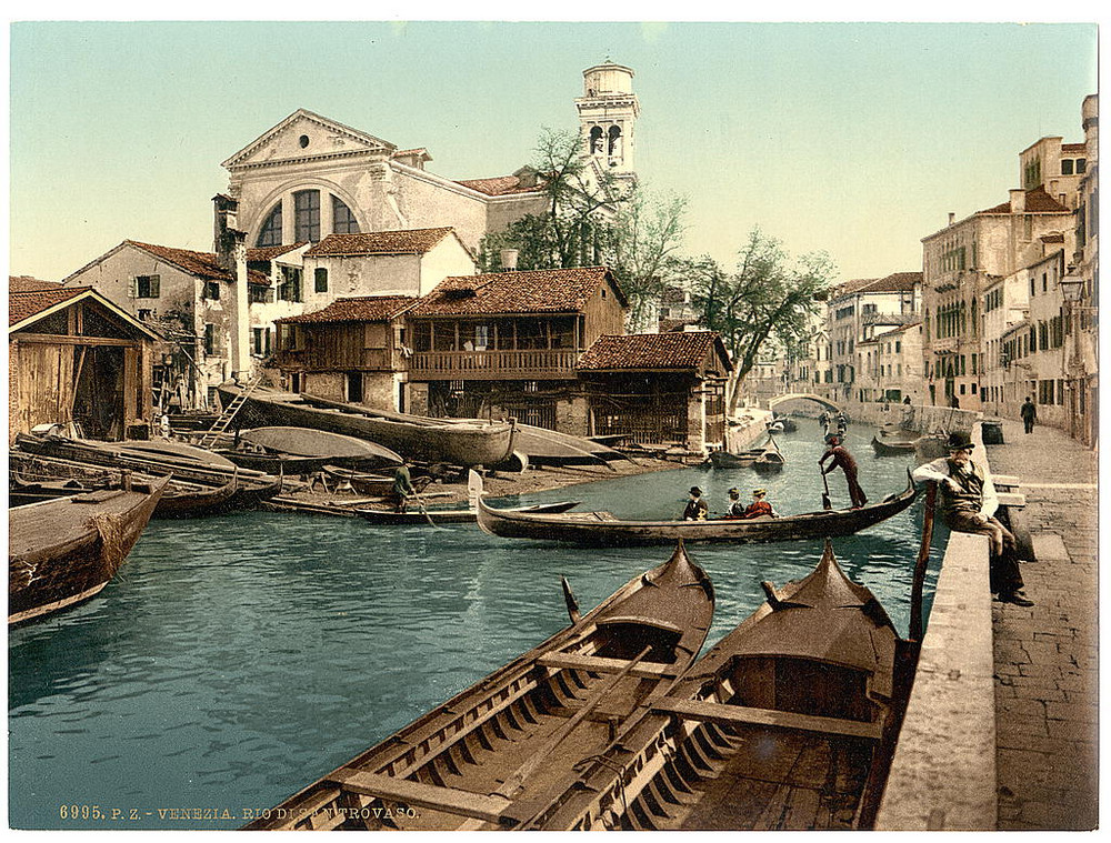 Цветные фотохромные ретро фотографии Венеция Италия 42