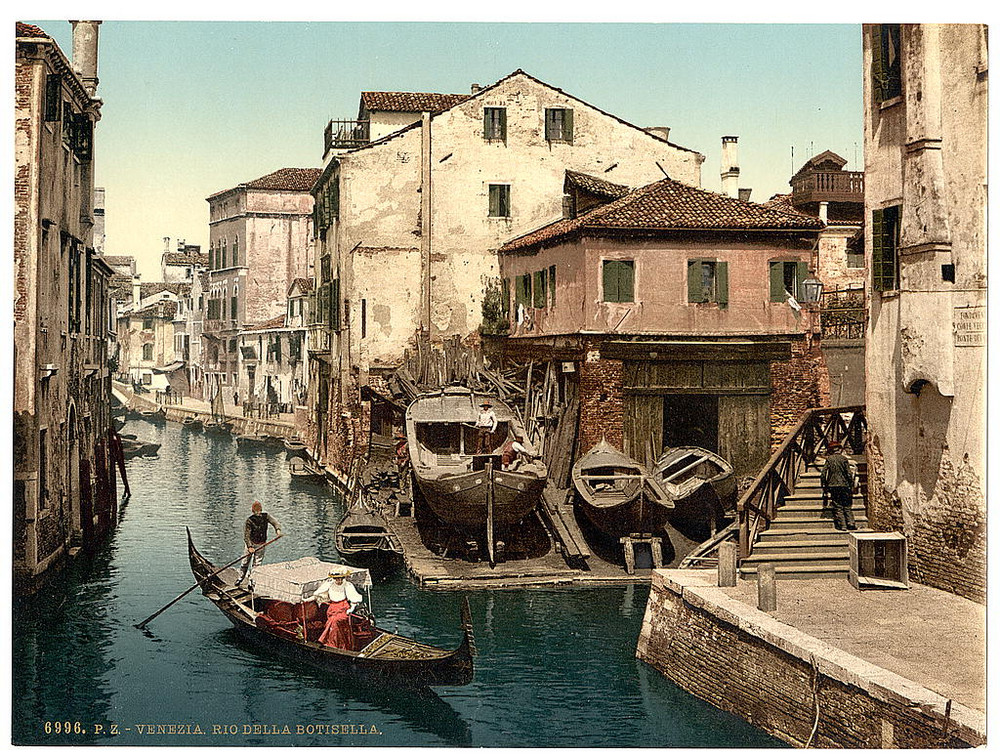 Цветные фотохромные ретро фотографии Венеция Италия 43