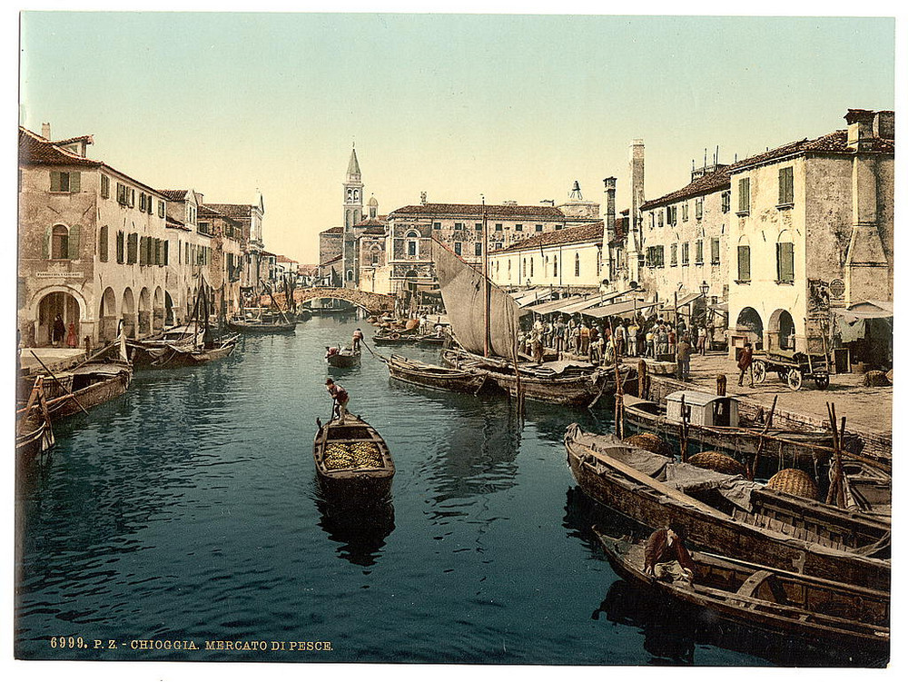 Цветные фотохромные ретро фотографии Венеция Италия 44