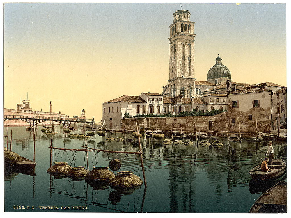 Цветные фотохромные ретро фотографии Венеция Италия 47