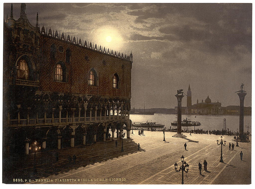 Цветные фотохромные ретро фотографии Венеция Италия 52