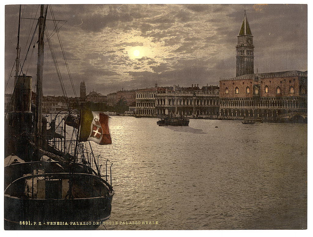 Цветные фотохромные ретро фотографии Венеция Италия 53