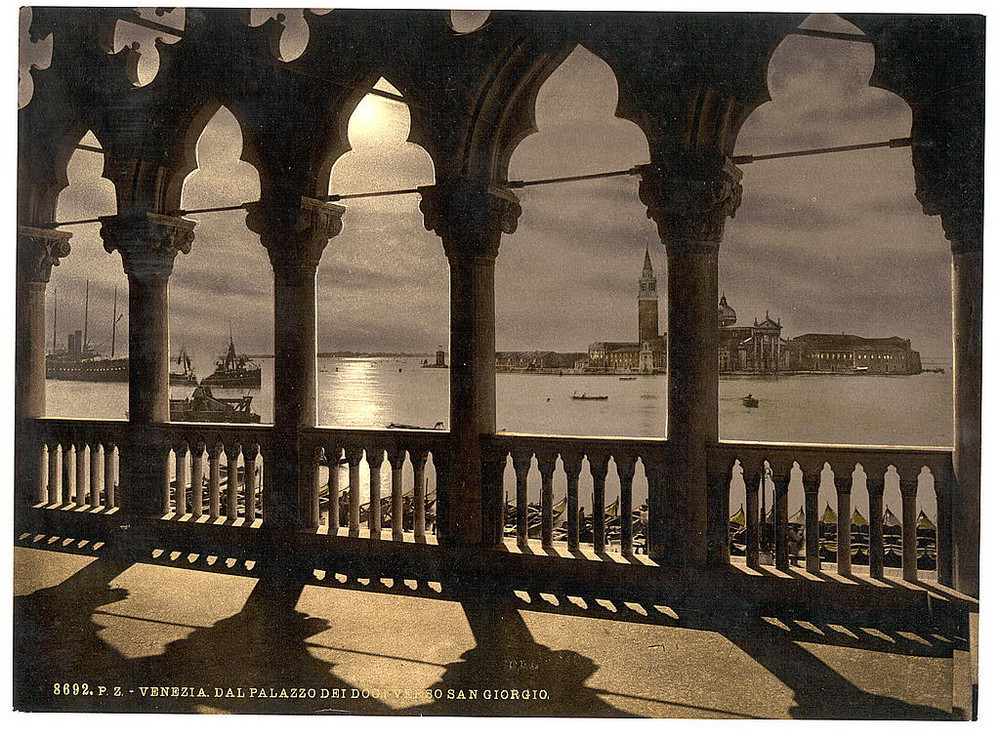 Цветные фотохромные ретро фотографии Венеция Италия 54