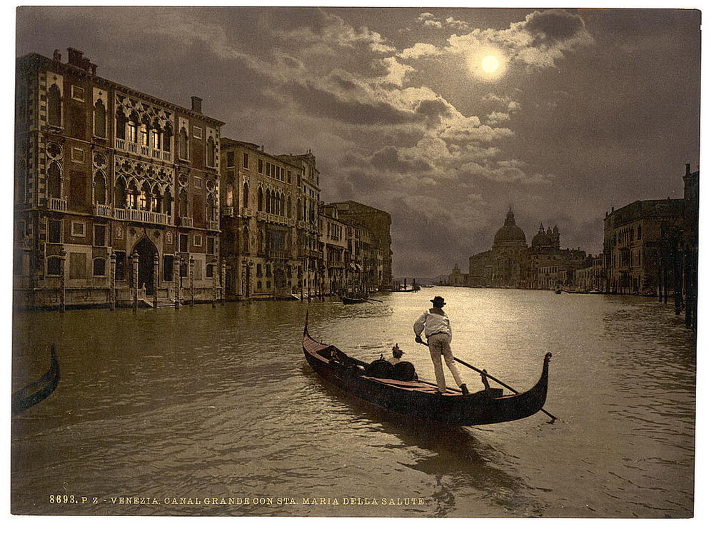 Цветные фотохромные ретро фотографии Венеция Италия 55