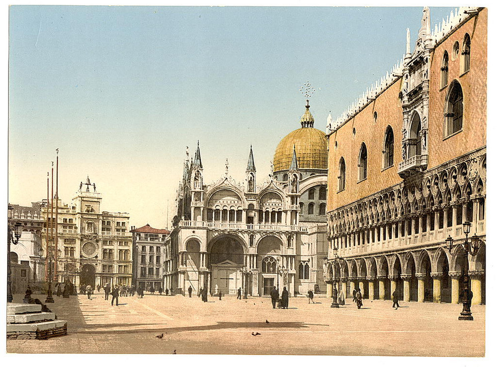 Цветные фотохромные ретро фотографии Венеция Италия 66