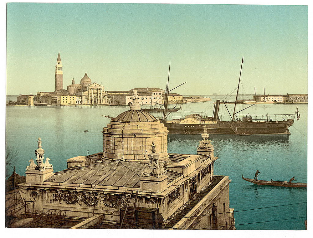 Цветные фотохромные ретро фотографии Венеция Италия 68