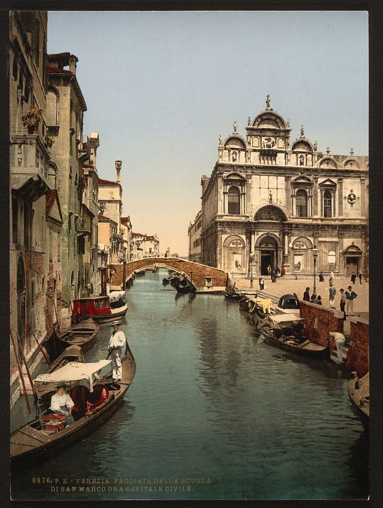 Цветные фотохромные ретро фотографии Венеция Италия 76
