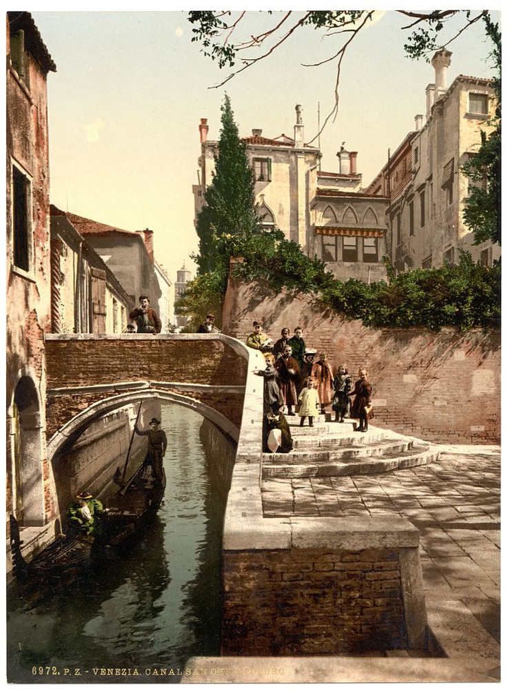 Цветные фотохромные ретро фотографии Венеция Италия 86