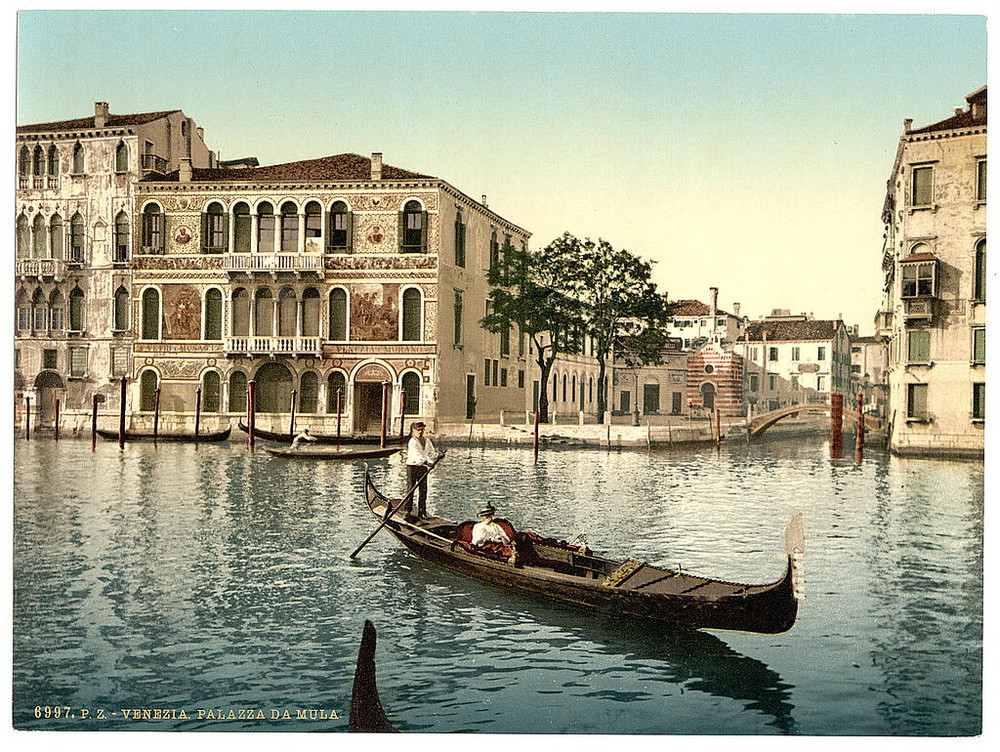 Цветные фотохромные ретро фотографии Венеция Италия 89