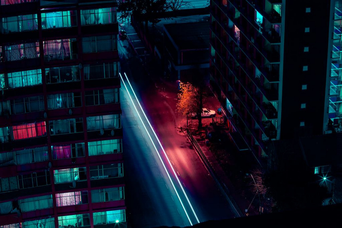 Ночные города в неоновом свете. Фотограф Эльза Бледа 2