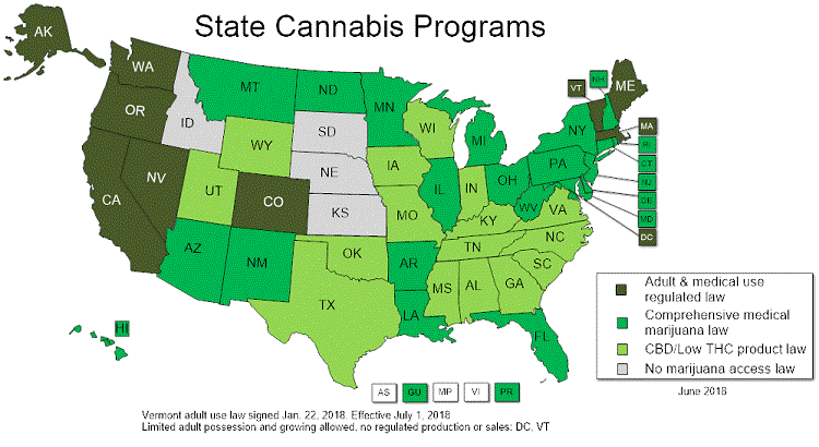 штаты разрешено марихуана