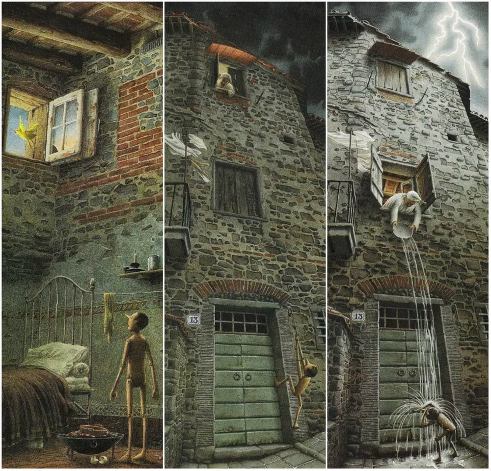 Иллюстрации Роберто Инноченти к сказке Карло Коллоди «Приключения Пиноккио» 