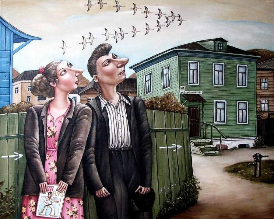 Картины Анжелы Джерих: добрая ирония в советском духе  21