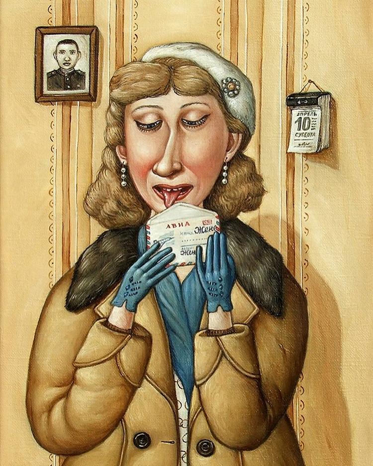 Картины Анжелы Джерих: добрая ирония в советском духе  46