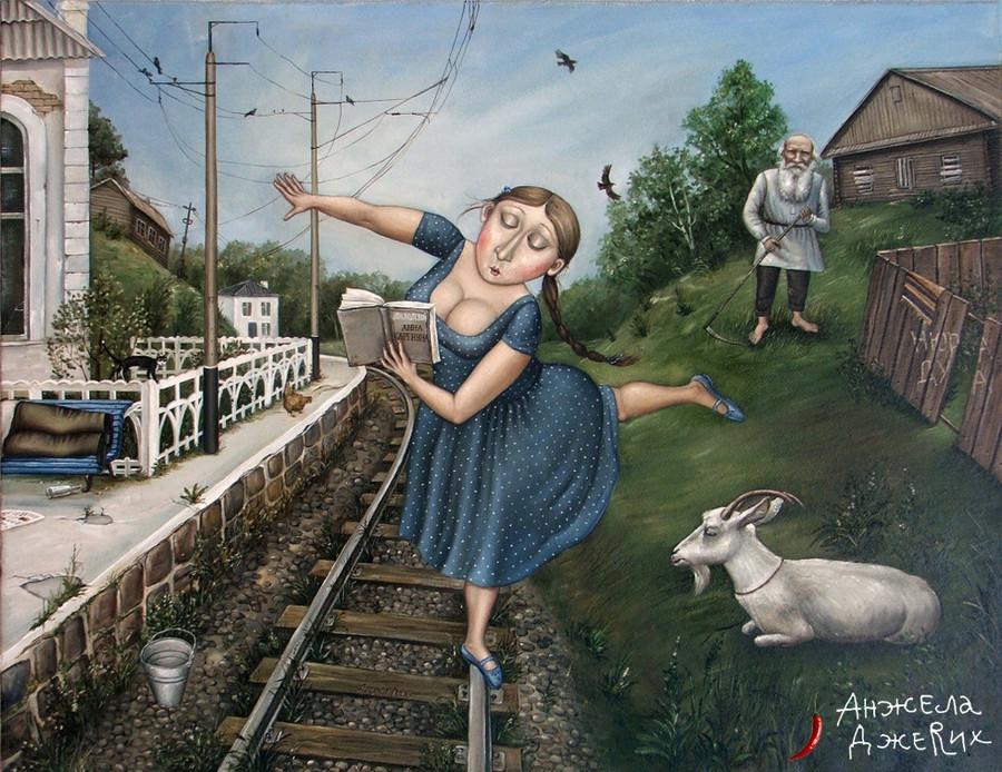 Картины Анжелы Джерих: добрая ирония в советском духе  55