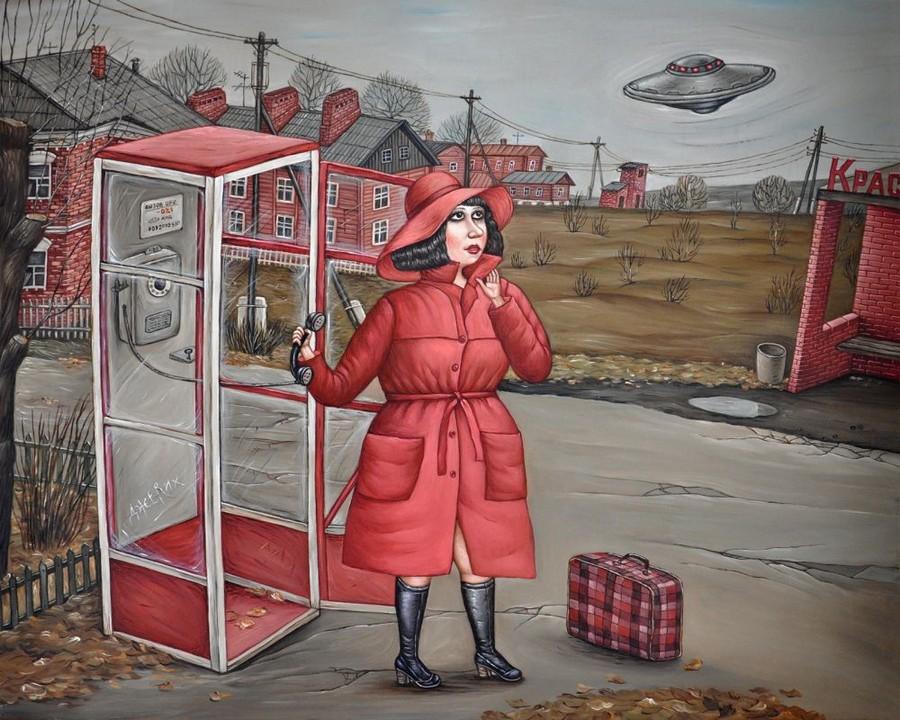 Картины Анжелы Джерих: добрая ирония в советском духе  68