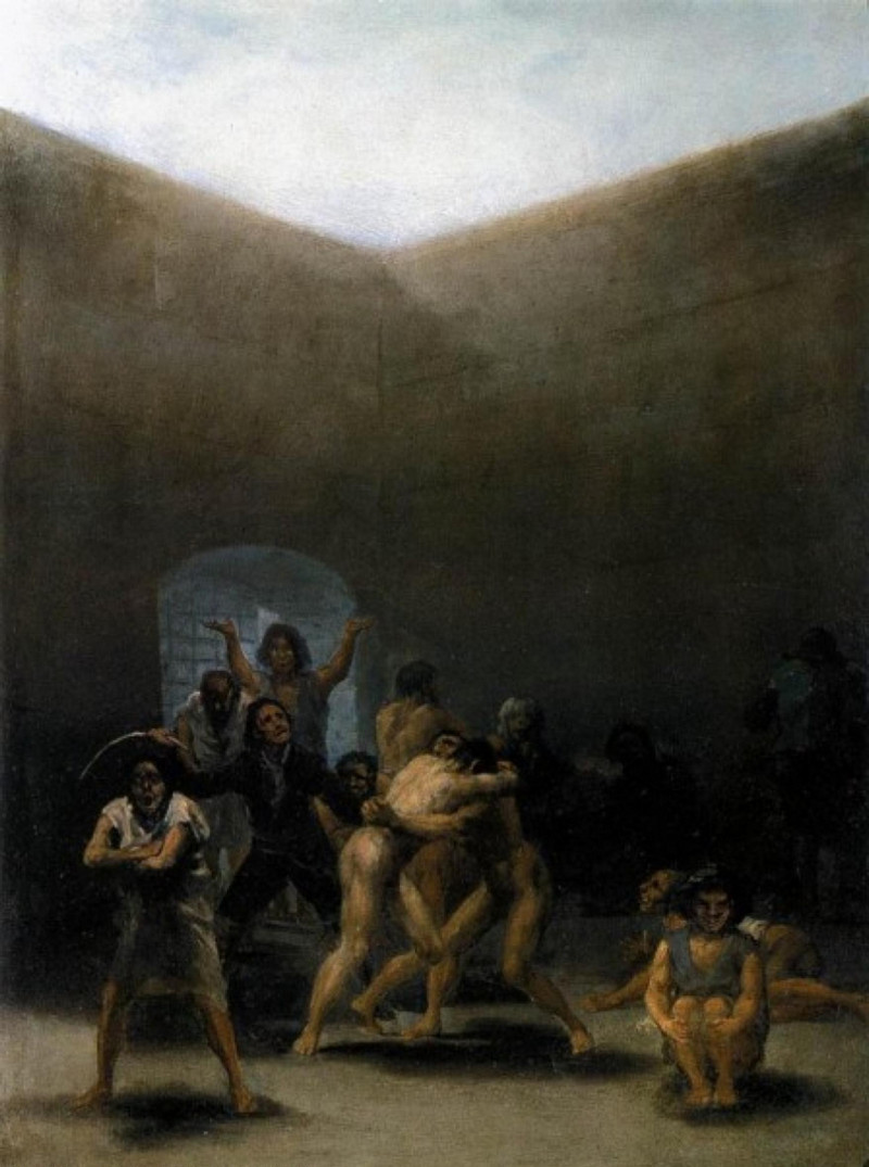 Двор сумасшедшего дома, 1794 Франсиско Гойя